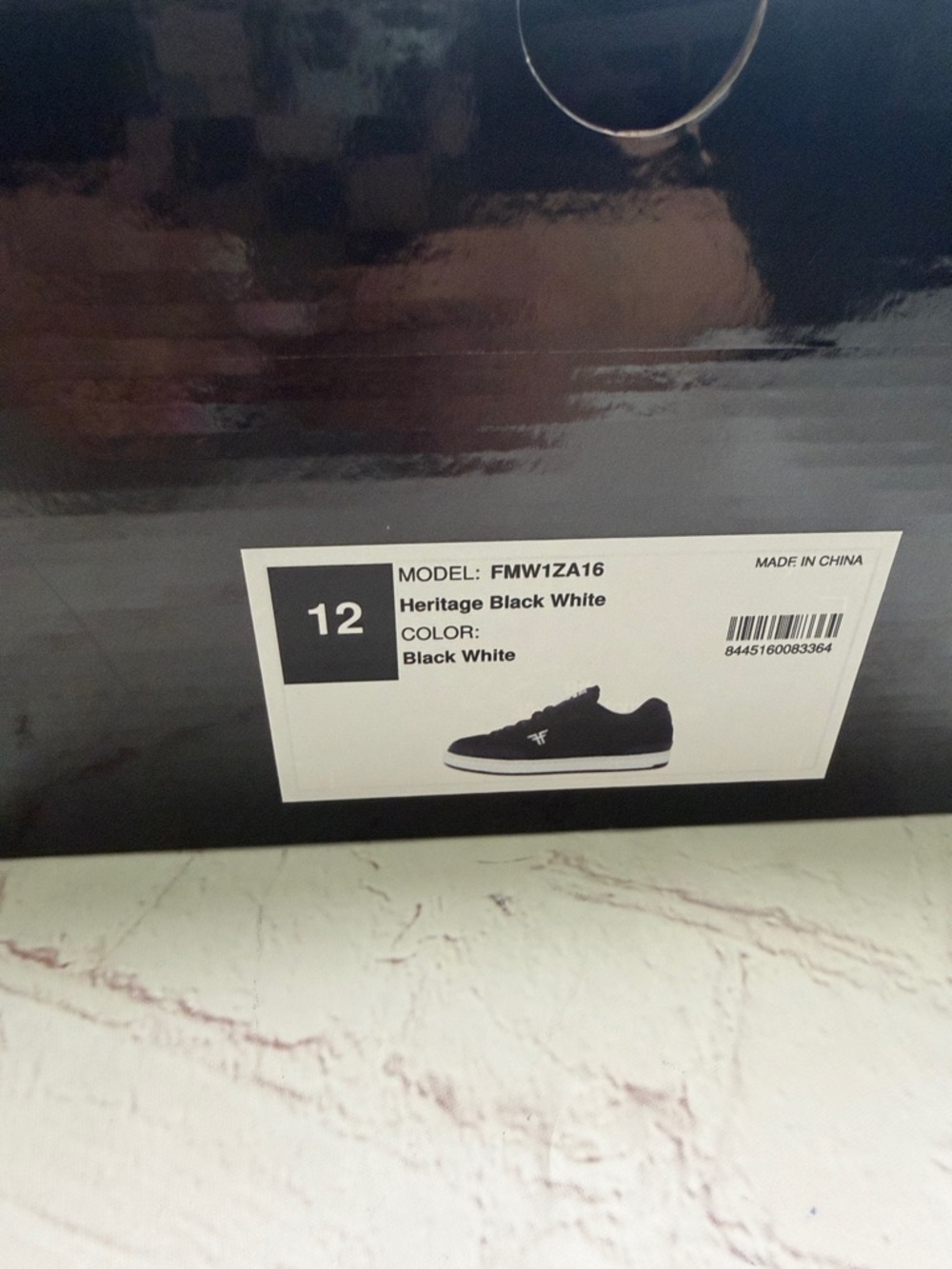 Heritage Black and White Men's Low-Top Sneakers - Picture 5 of 5